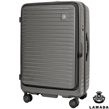 LAMADA 26吋極簡漫遊系列 煞車輪前開式行李箱